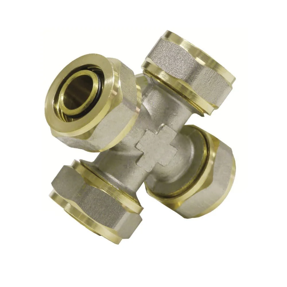 "16mm Composite Pipe Screw Fitting - Cross Connector image"