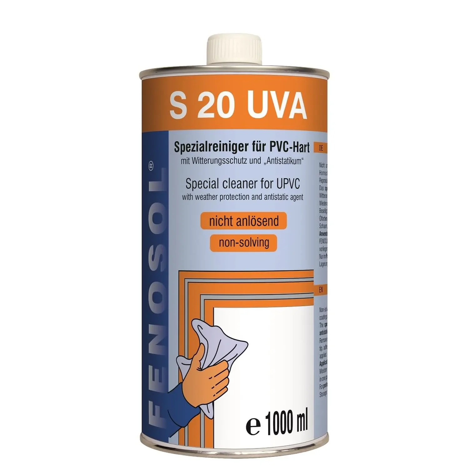 "Vinyl Cleaner, Window Frame Cleaner, PVC Cleaner, Non Solvent, 1 Liter UVA Cleaner image"