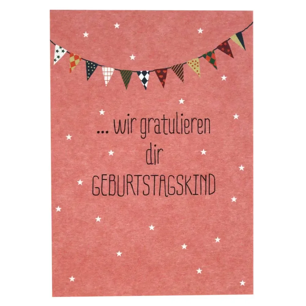 Ava & Yves Postkarte Geburtstag Wir gratulieren