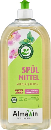 "Dish Soap, Natural Dish Soap, Eco Friendly, Wild Rose & Melissa Scent, 1 Liter image"