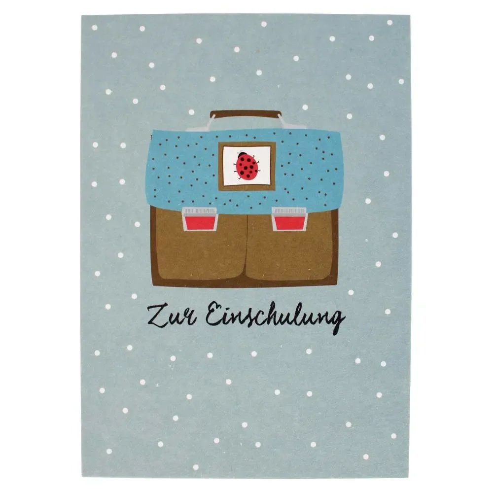 "Ava & Yves Postcard School Rance Blue Brown image"