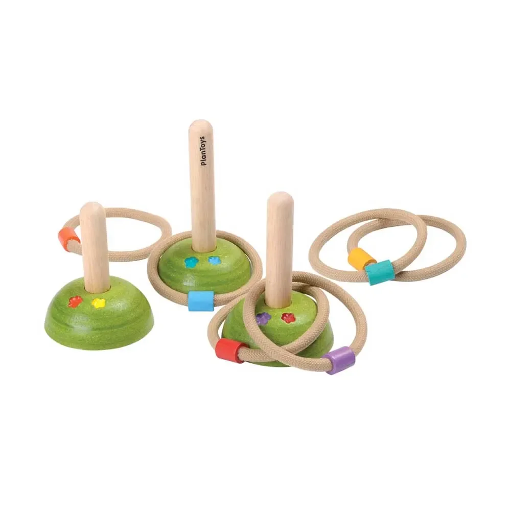 "Plan Toys ring game wood nature with colorful image"