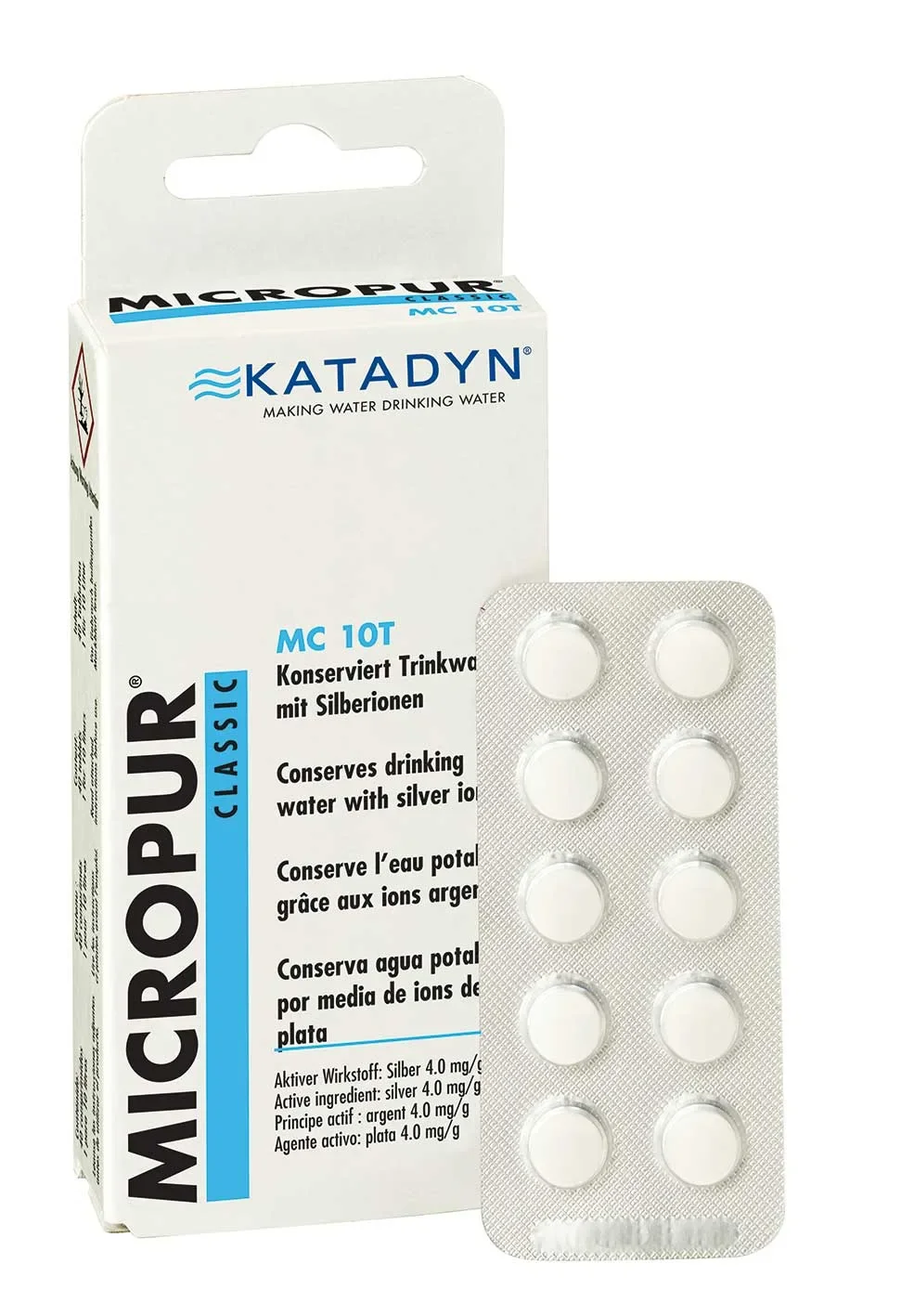 "Water Purification Tablets, Micropur Classic MC 10T, 40 Tablets, Drinking Water Tablets image"