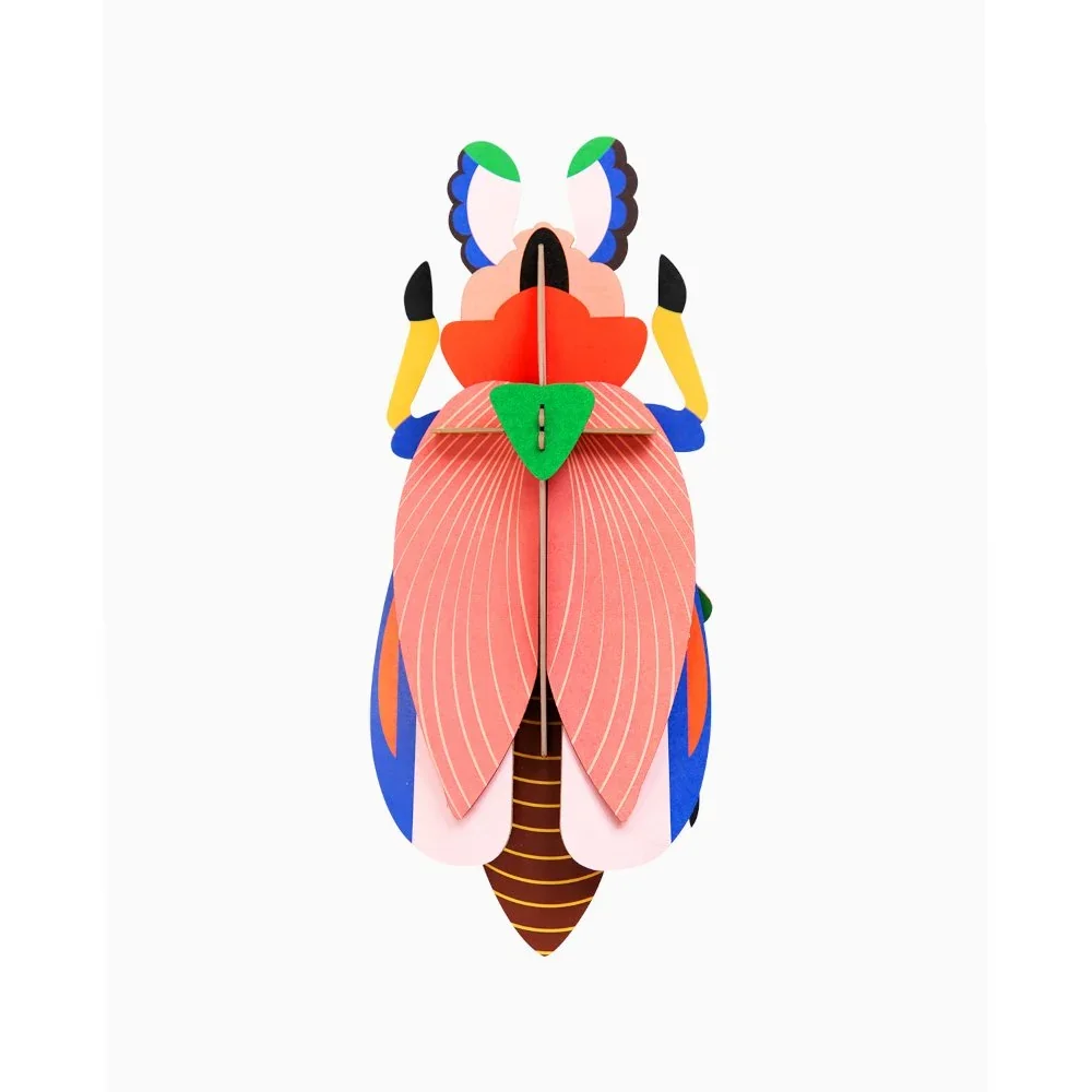 "Studio Roof 3D beetle pink cardboard image"