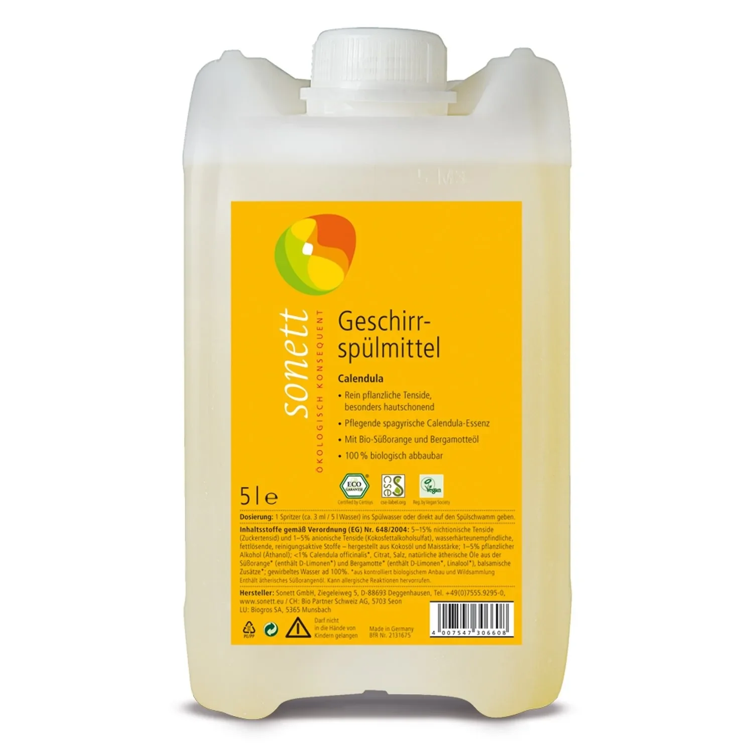 "Dish Soap 5 Liter, Calendula, Natural Dish Soap, Gentle for Sensitive Skin image"