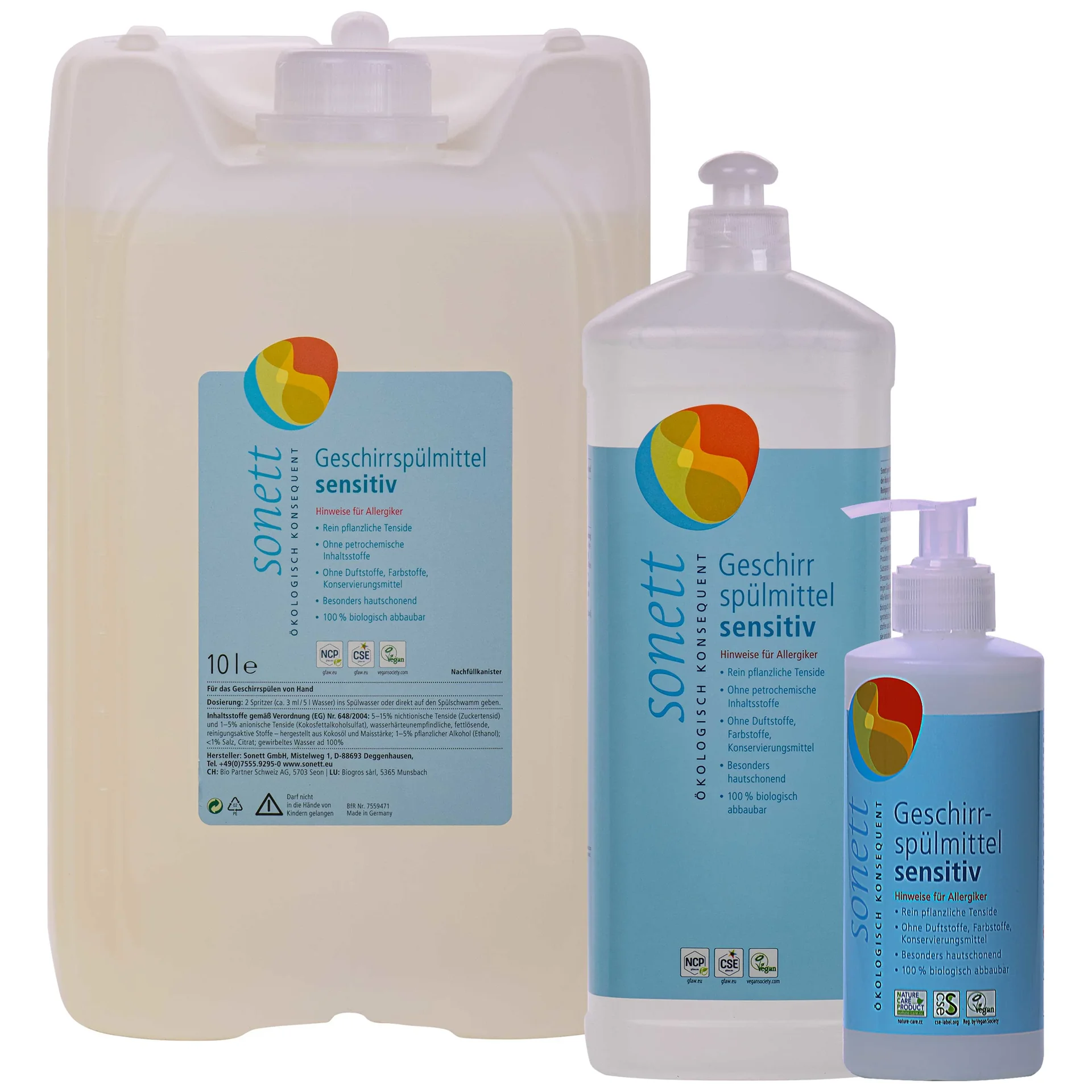 "Dish Soap Sensitive, SONETT Geschirrspülmittel, Various Sizes image"