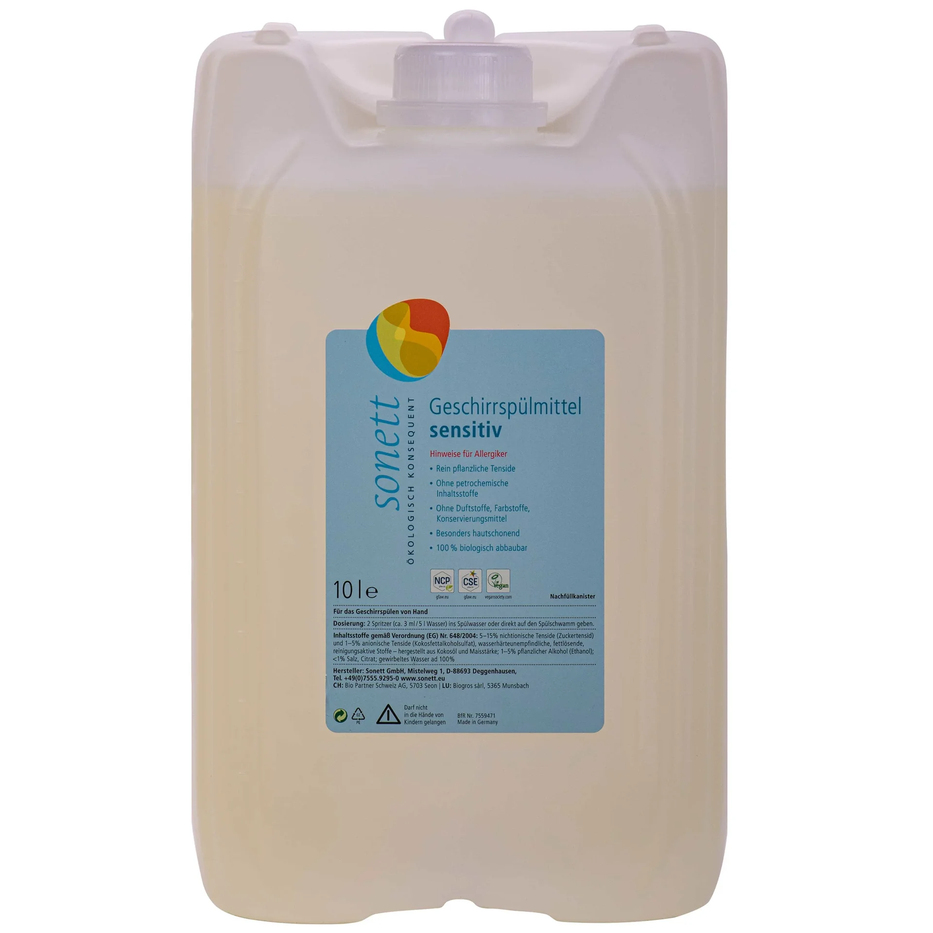 Dish Soap, Sensitive Skin, 10 Liter, Fragrance Free, Gentle Dish Liquid