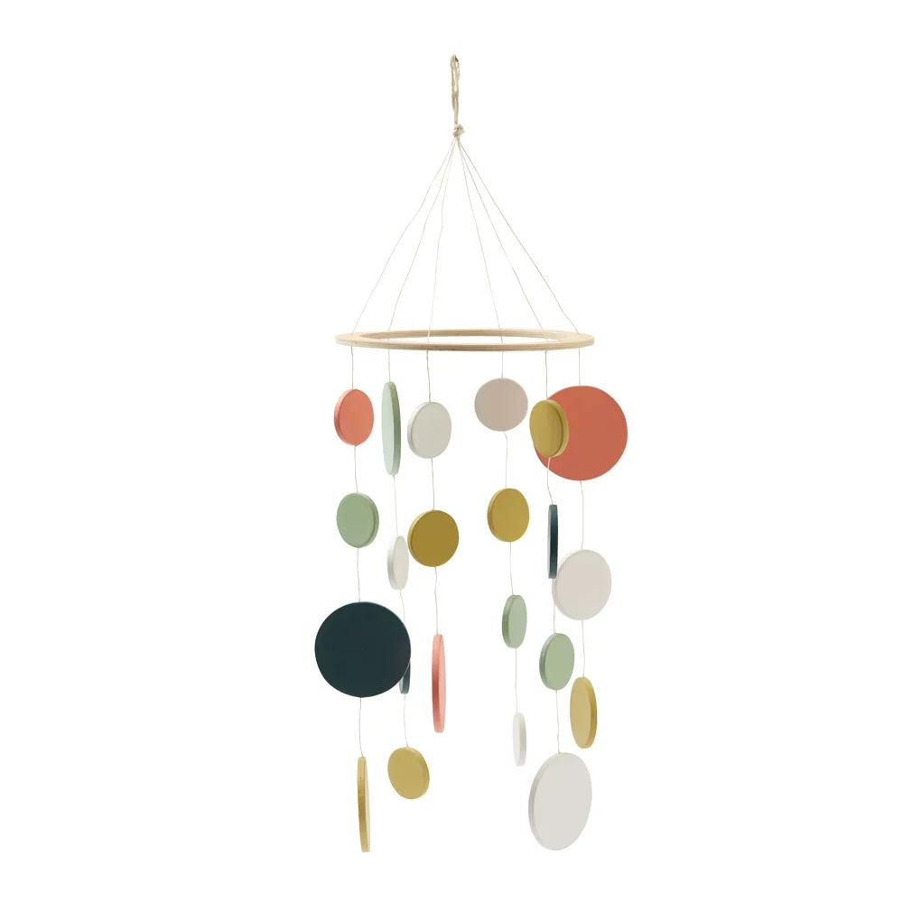"Kids concept children mobile circles wood green image"