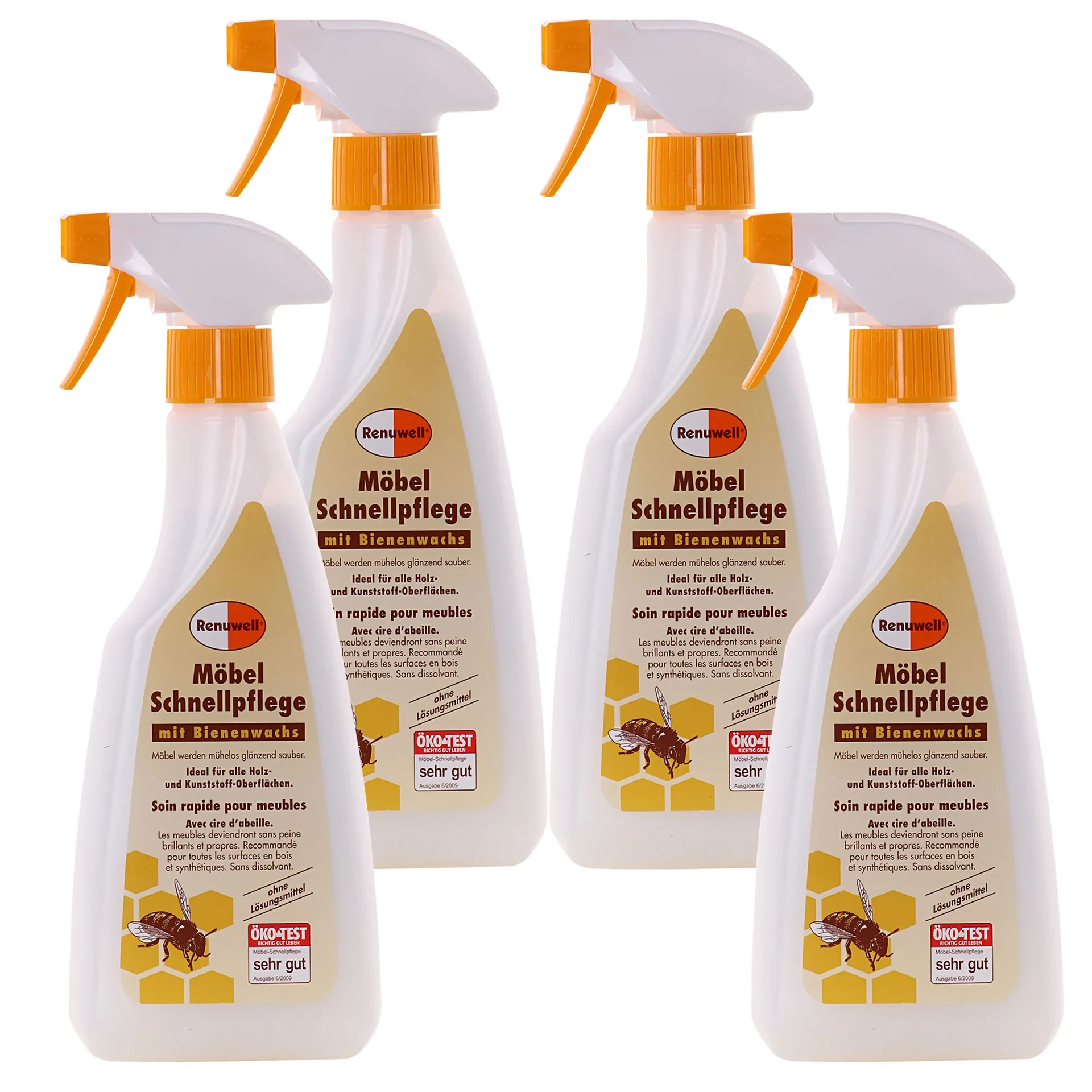 "Furniture Polish, Furniture Cleaner, Wood Polish, 500 ml x 4 Flaschen, Furniture Care image"