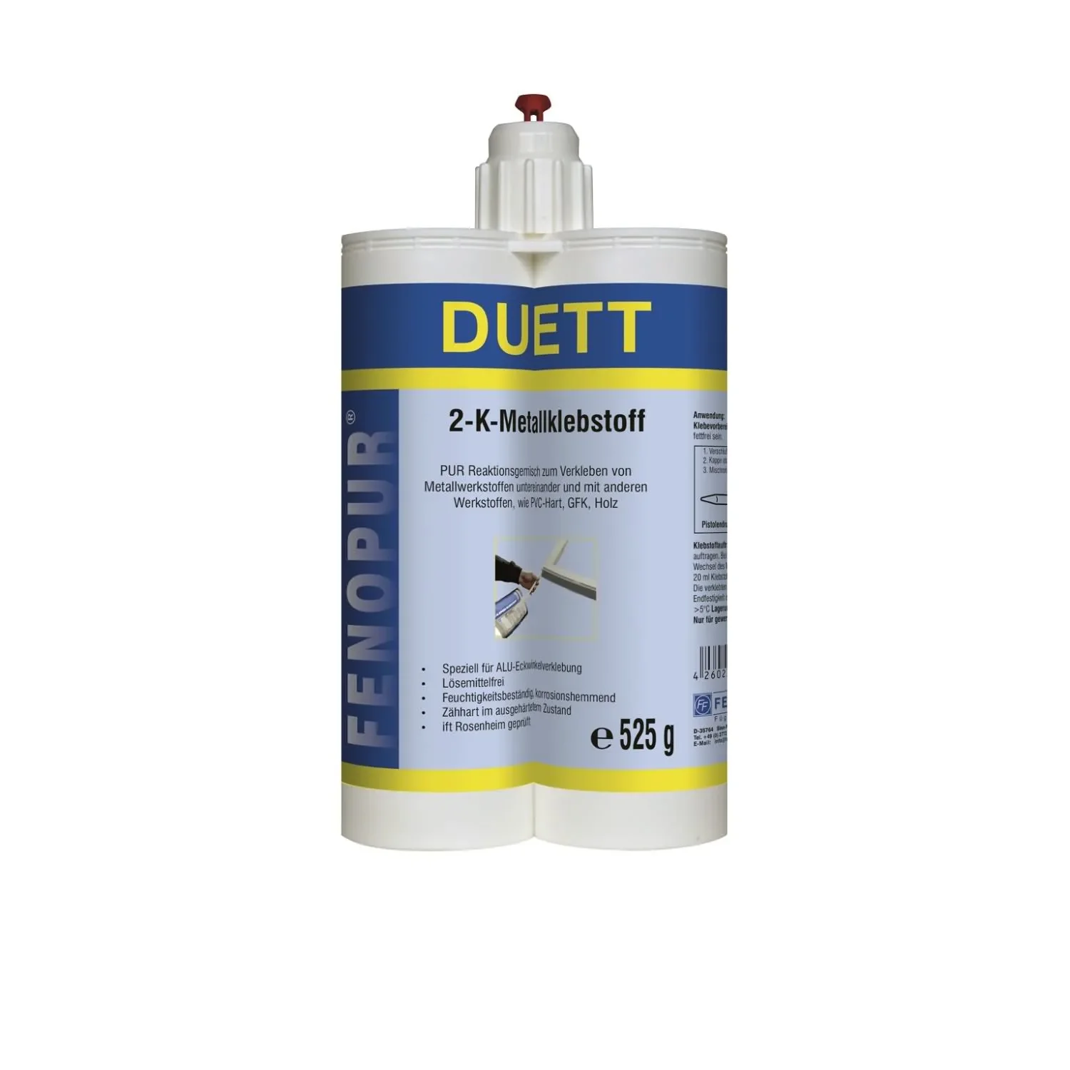 "Metal Adhesive, 2-K Metall Klebstoff, PU Basis 525 g, 2-Part Metal Epoxy image"