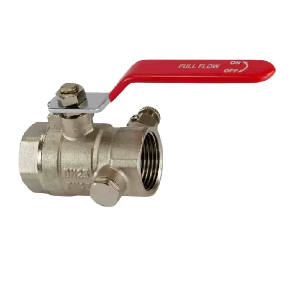 "2 Inch Brass Ball Valve with Drain & Lever Handle image"