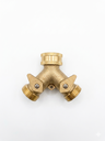 Brass Y Hose Connector with Shut Off Valves 