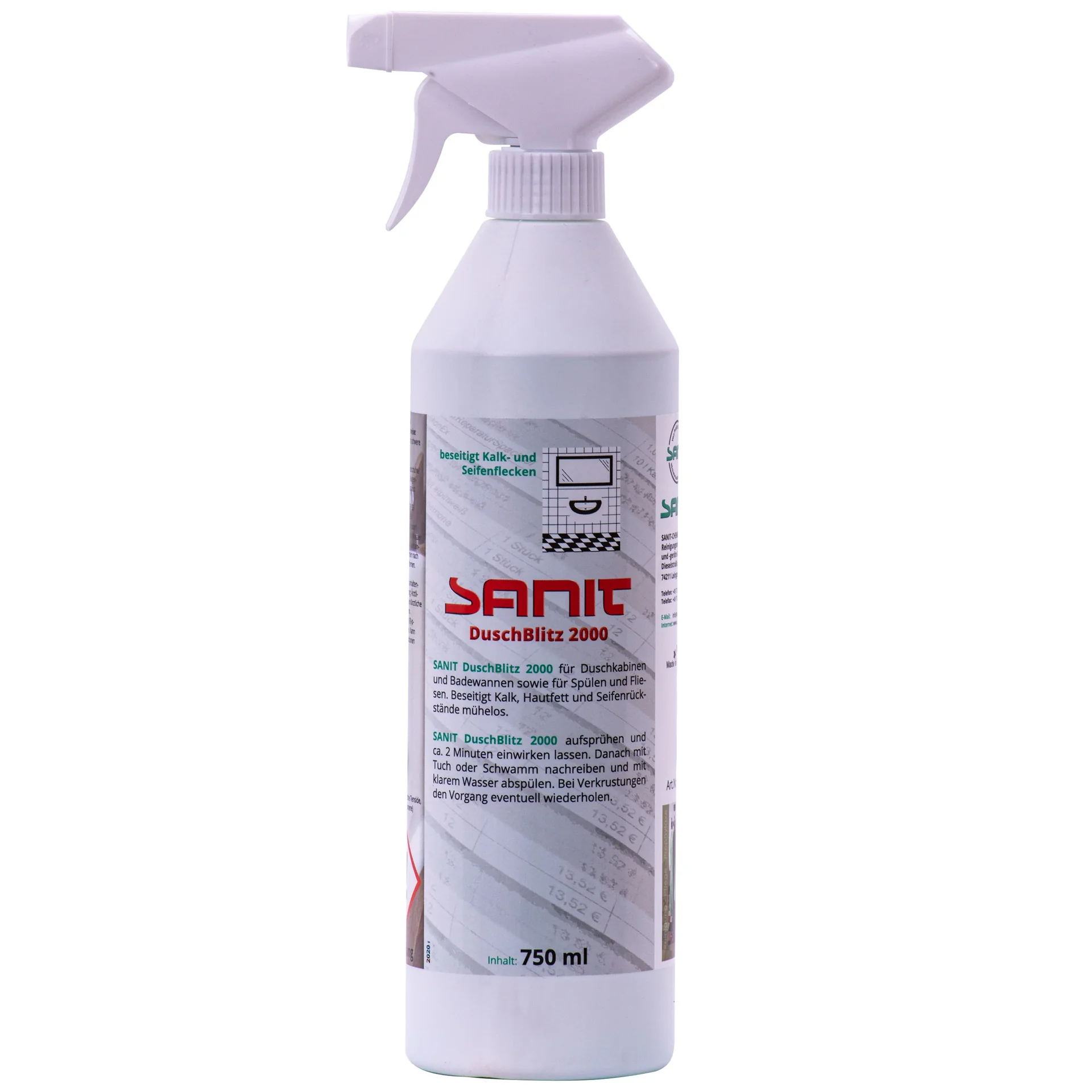 "Shower cleaner, bathroom cleaner, shower spray, 750 ml, daily shower cleaner image"