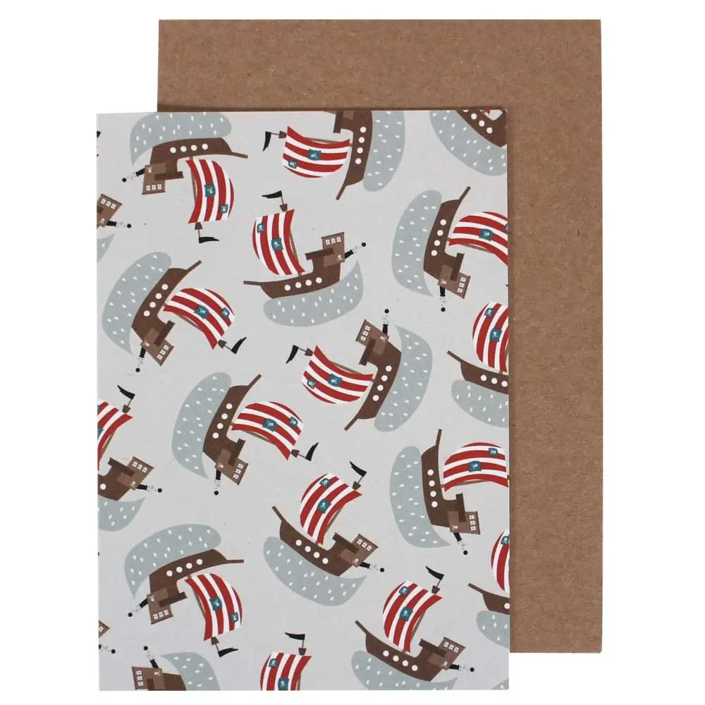 Ava & Yves Congratulations Folding Card Pirate Ships