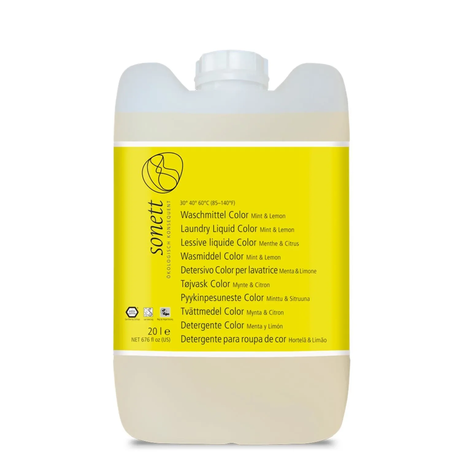 Color Laundry Detergent, liquid, 20 Liter, natural, eco friendly, mint lemon