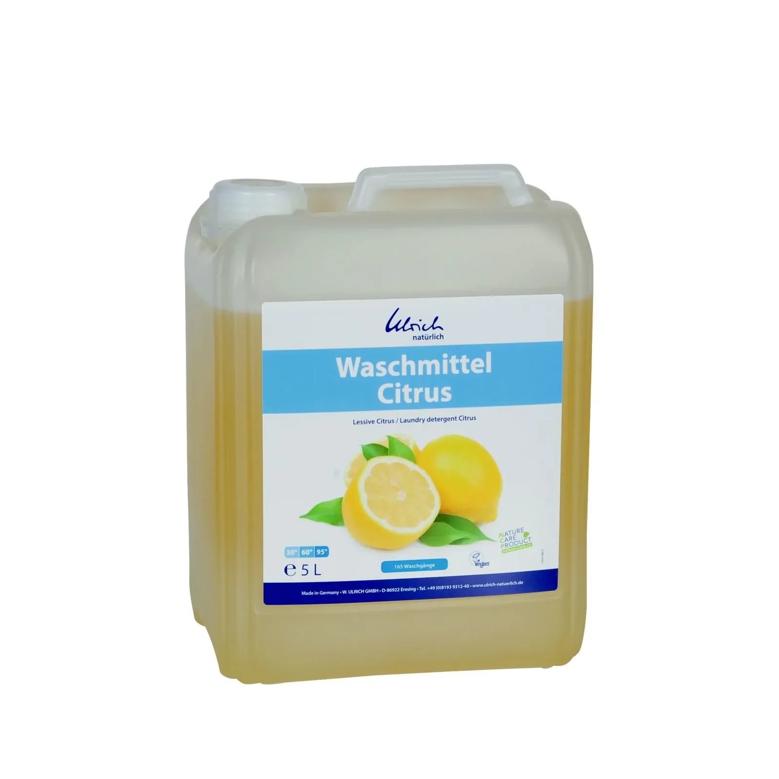 "Laundry Detergent 5 Liter, Natural Citrus, Vegan Liquid image"