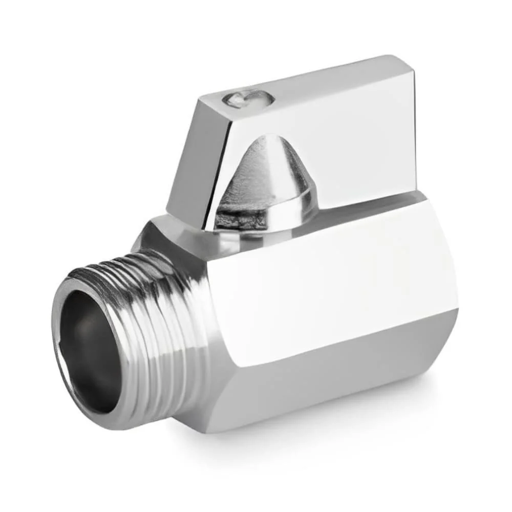 "Mini Brass Ball Valve, Chrome Plated 3/8" AG x IG image"