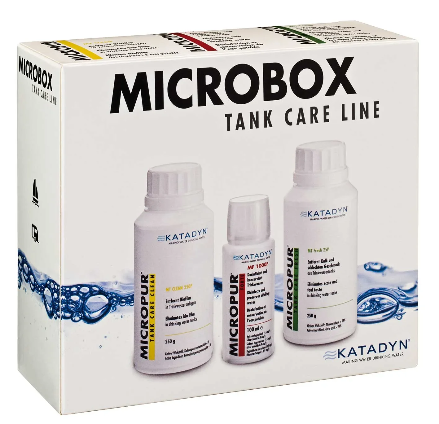 "Water tank cleaner, water tank cleaning kit, water tank treatment, 250MT Clean, MT Fresh Microbox image"