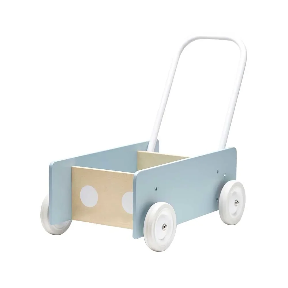 Kids Concept Lauflernwagen Wood Gray Blue