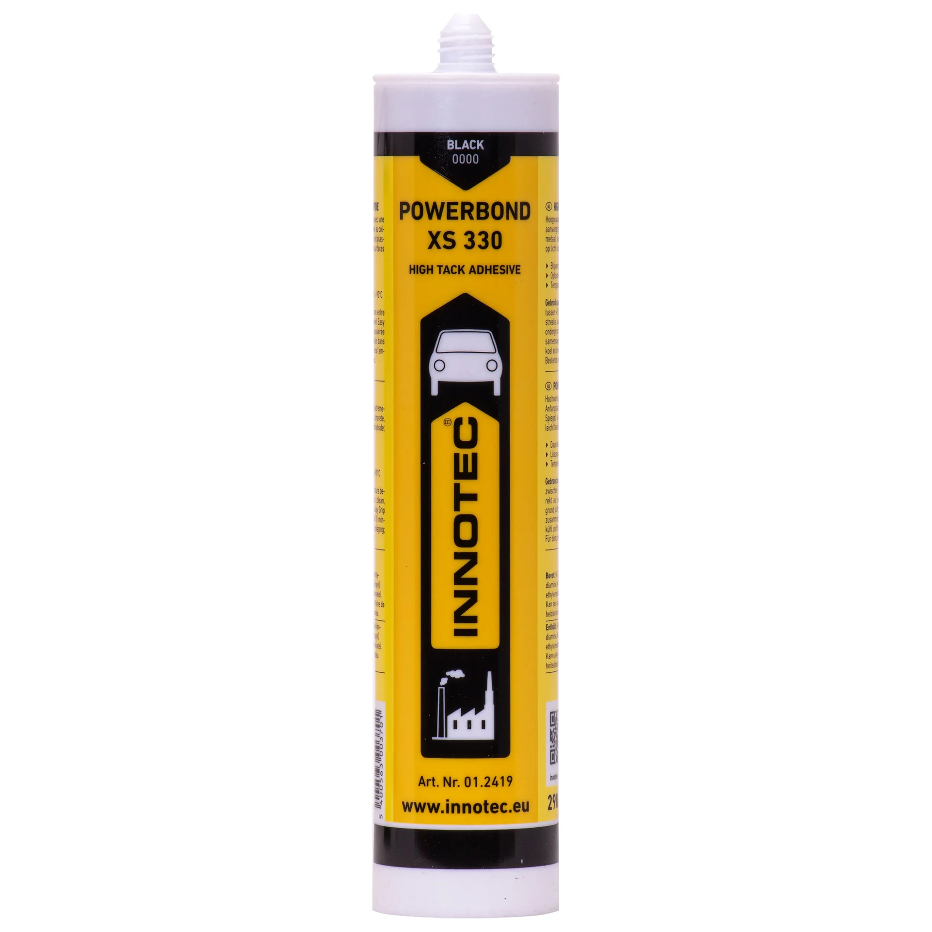 "Adhesive Sealant, black, 290ml, Powerbond XS 330, with nozzle image"