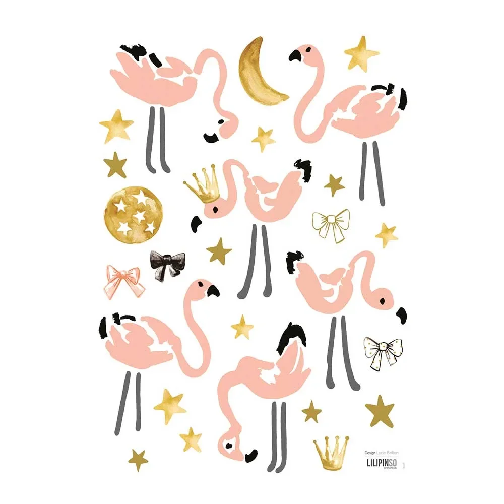 "Lilipinso Wall Sticker A3 Flamingos image"
