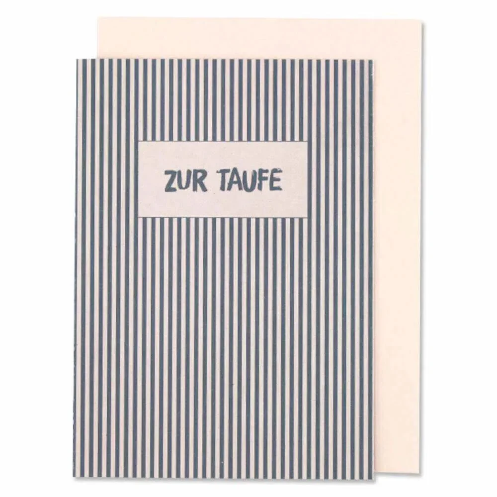 "Ava & yves folding card baptism pink-blue striped image"