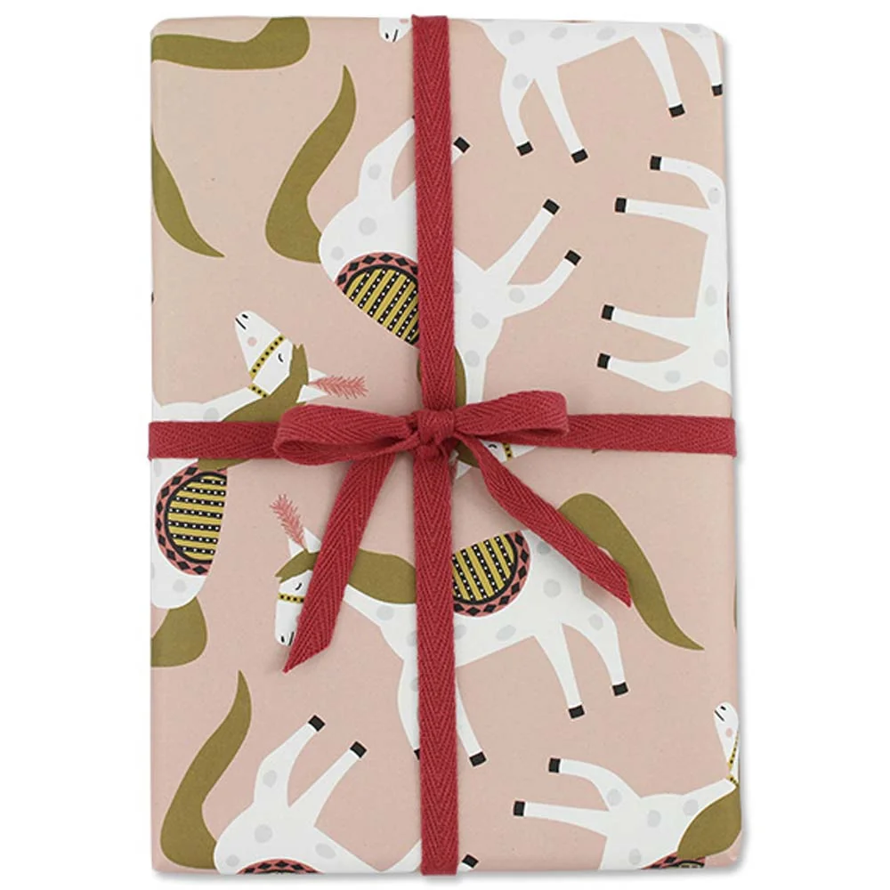 Ava & Yves Gift Wrapping Paper Circus Horse Pink
