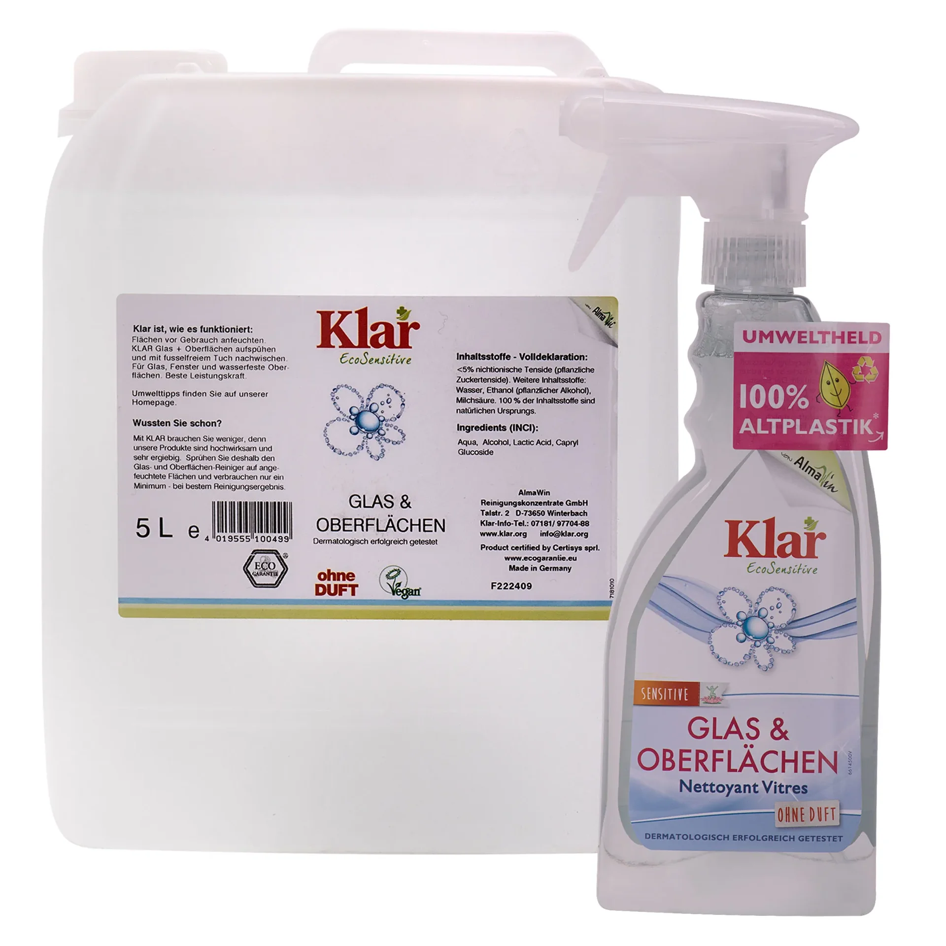 Glass Cleaner, Surface Cleaner, Unscented, for Windows and Mirrors