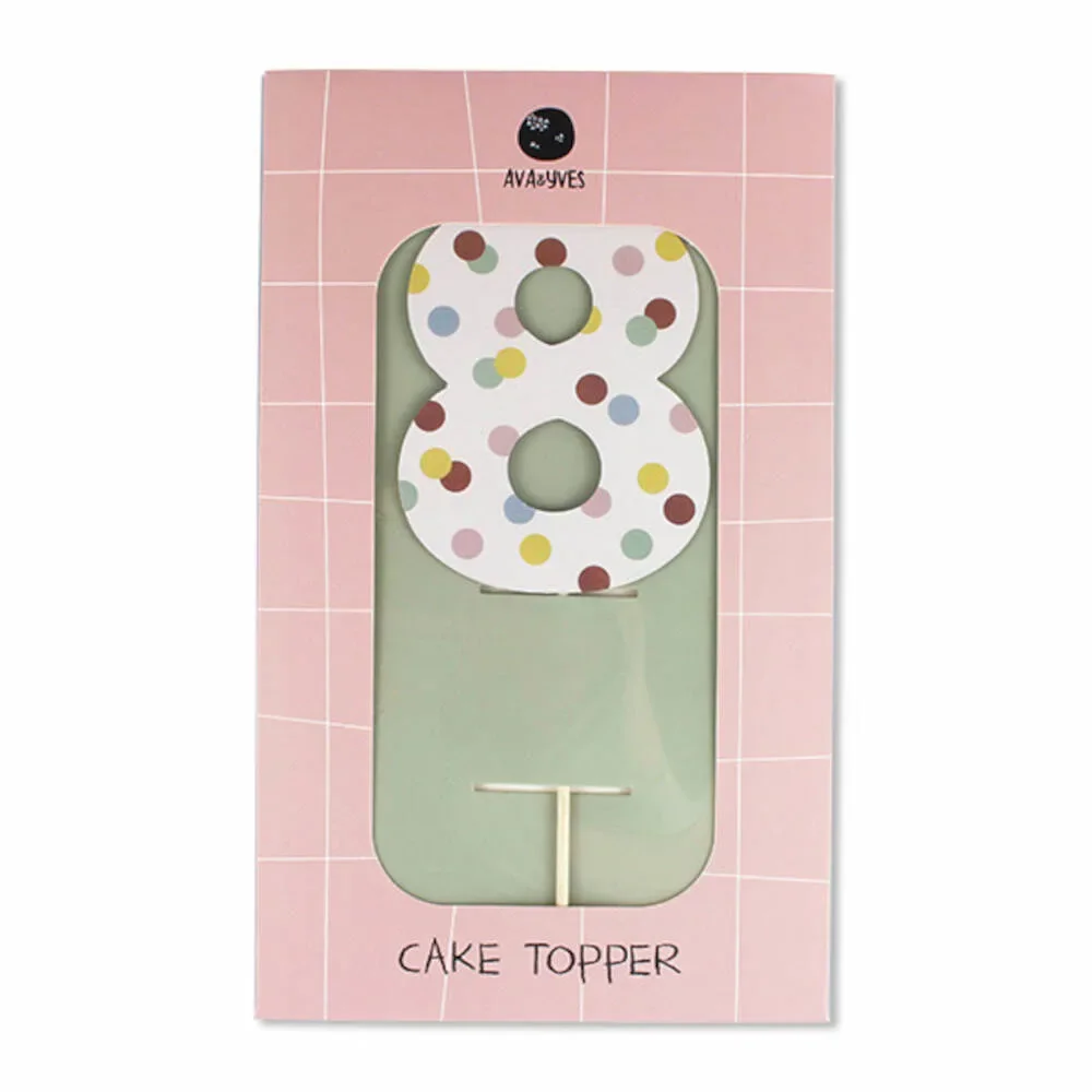 "Ava & Yves Cake Topper Number "8" image"