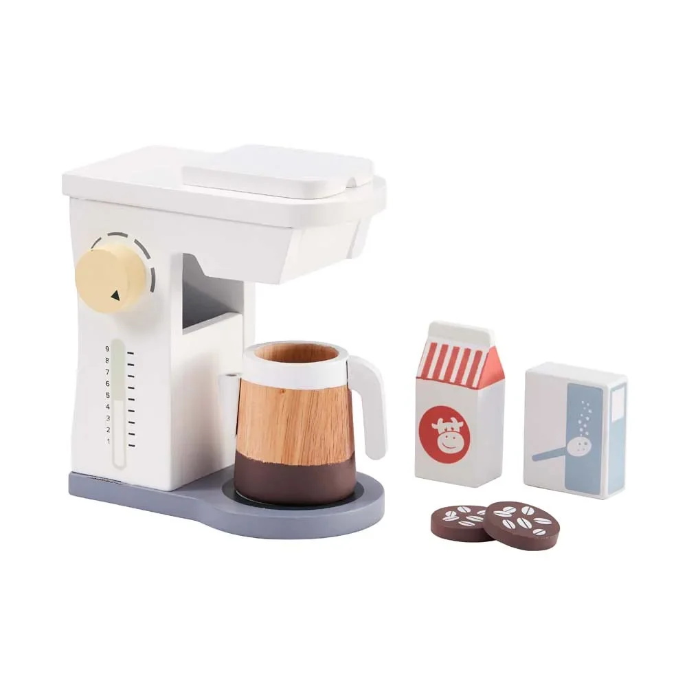 "Kids Concept game coffee machine made of wood with accessories image"