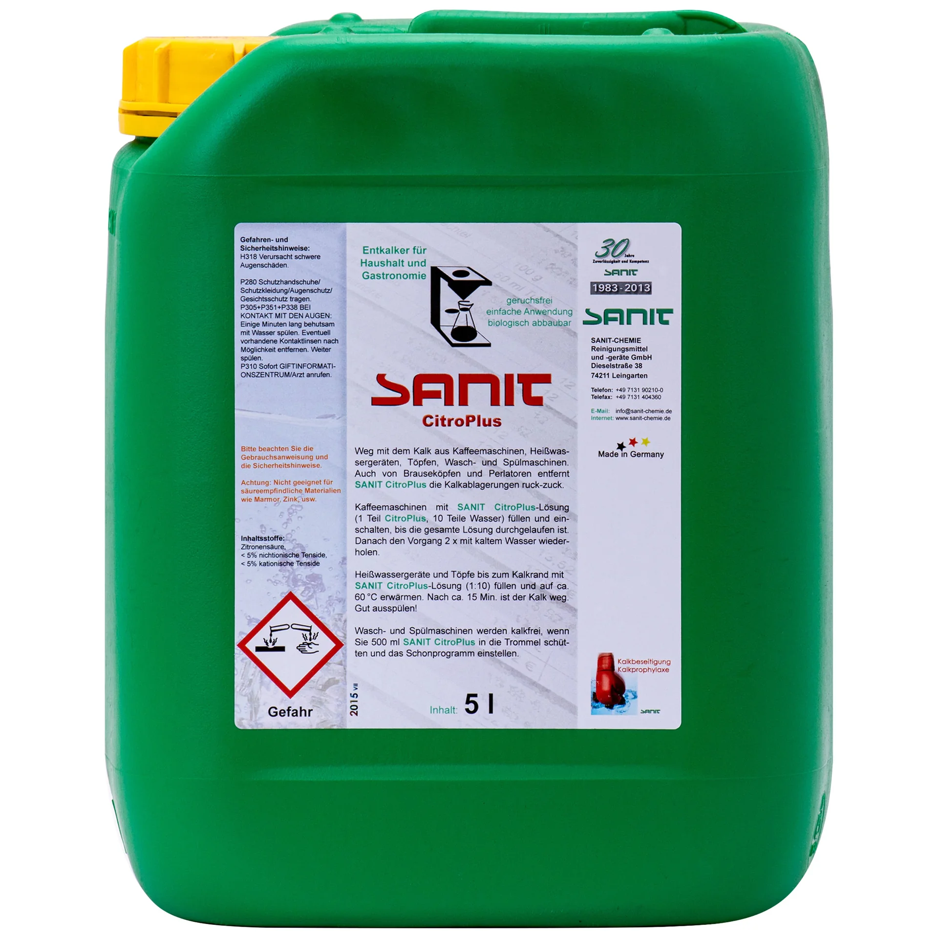 "Citric Acid Cleaner 5 Liter, Lime Scale Remover, Citrus Cleaner, Descaling Solution image"