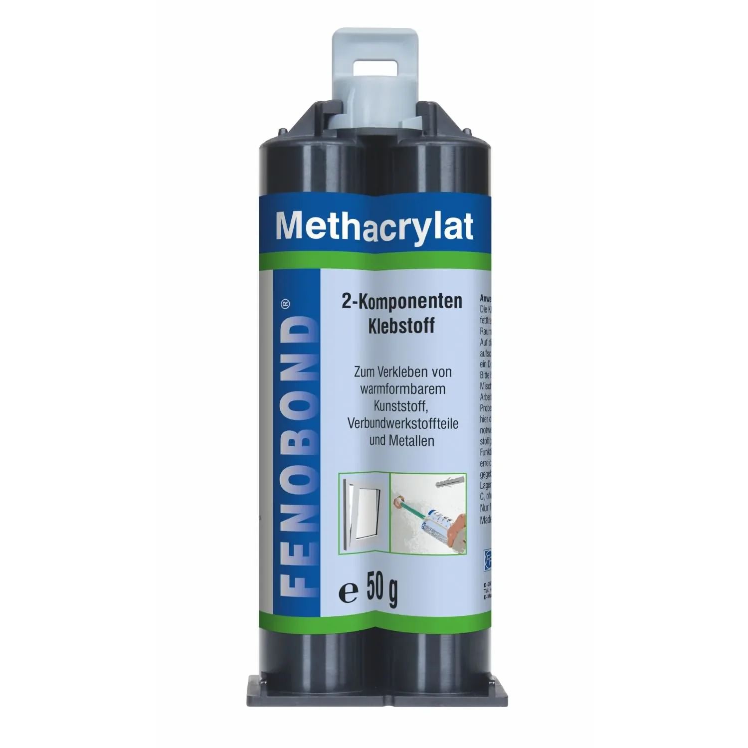 "2K Adhesive, Methacrylate Adhesive, 50 ml Adhesive, Two Part Adhesive, Structural Adhesive, with Nozzle image"