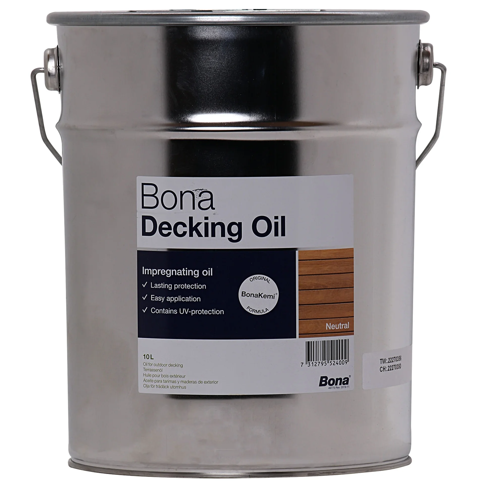 "Decking Oil 10 Liter, Neutral Exterior Wood Oil, Deck Oil image"