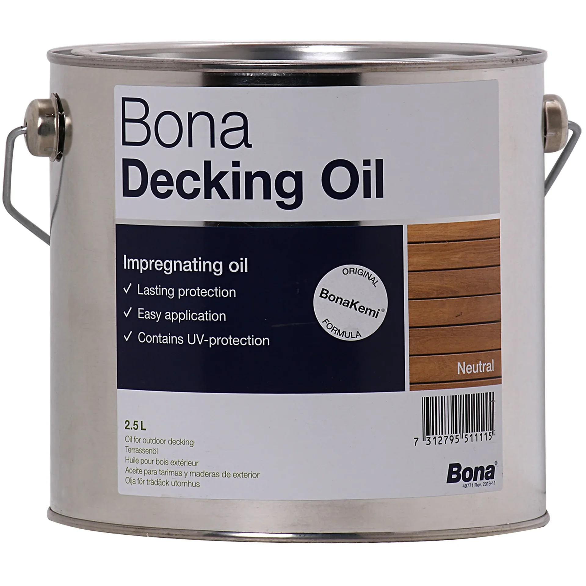 "Decking Oil 2,5 Liter, Neutral Exterior Wood Oil image"