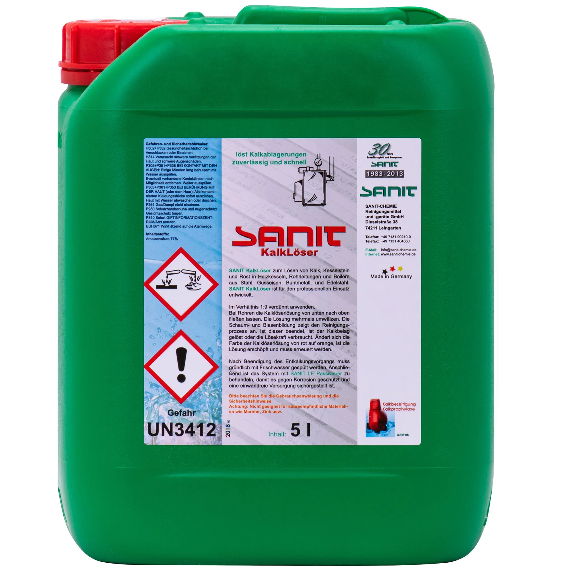 Descaling solution 5 Liter, Lime scale remover, Calcium remover