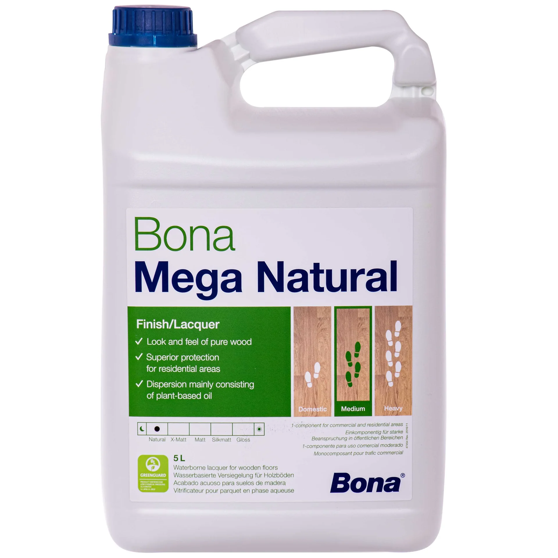 "Bona Mega Natural 5 Liter, 1K Ultramatt Wood Floor Finish image"