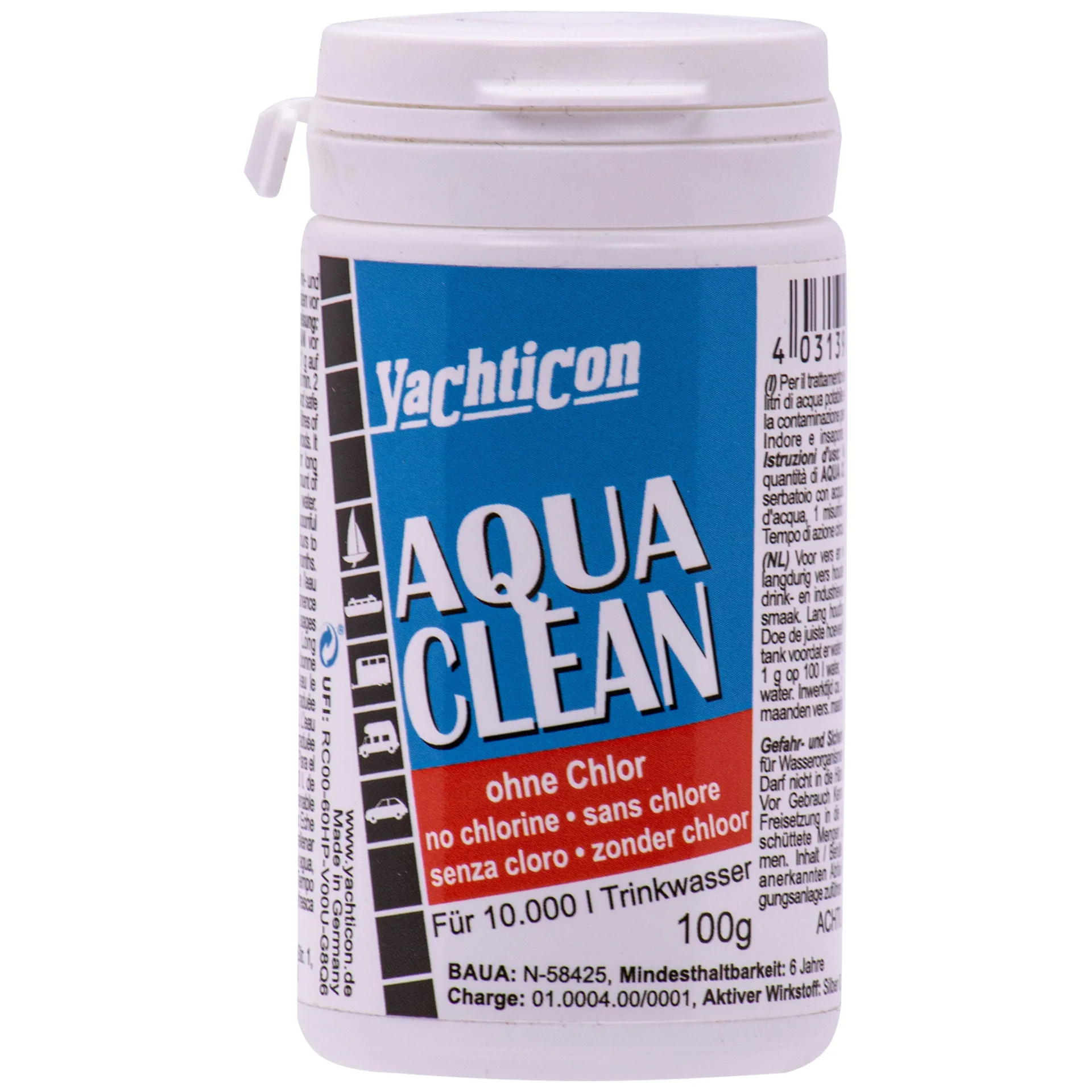 "Water purification tablets, Drinking water treatment, 100 g Powder, Boat water tank cleaner image"