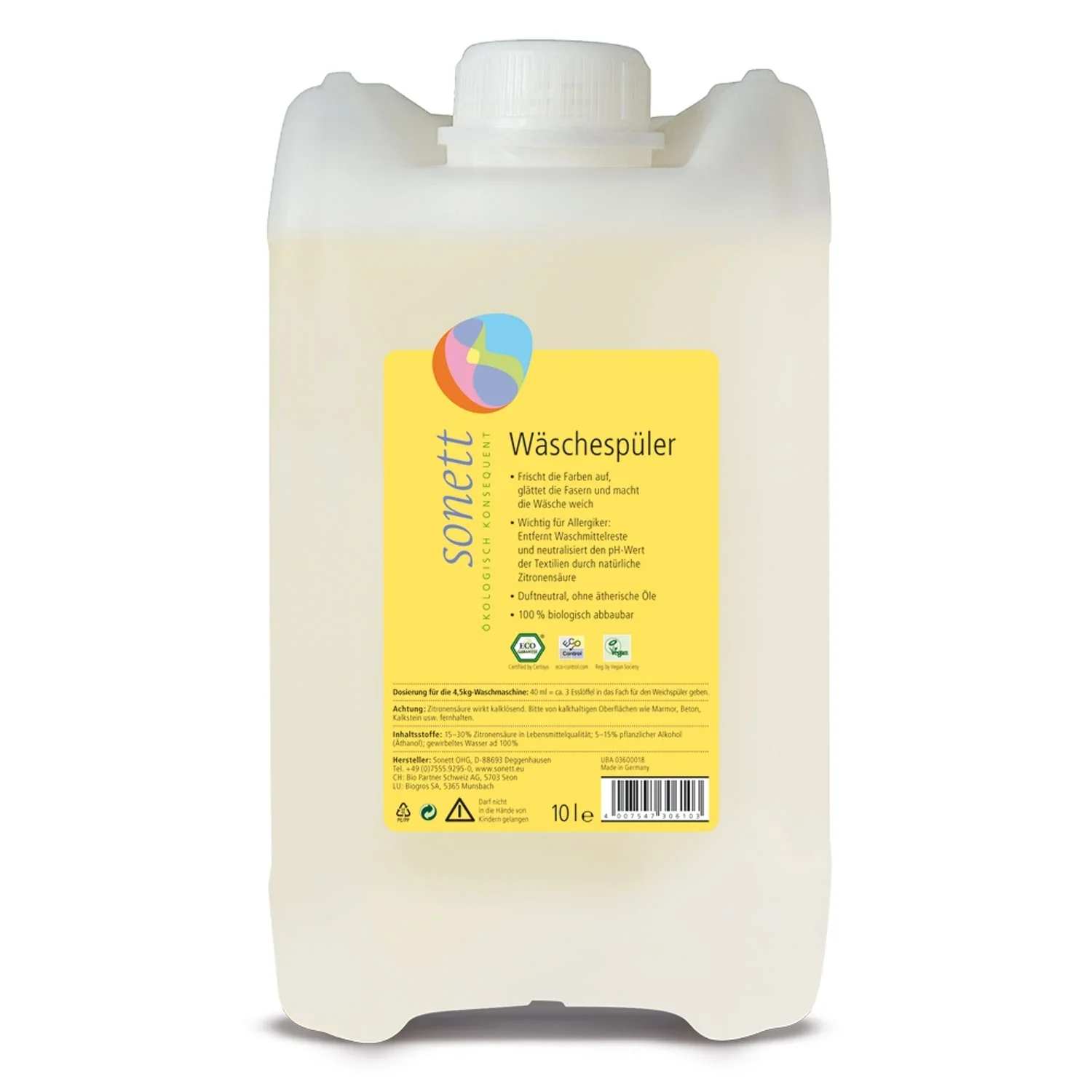 "Fabric Softener 10 Liter, Laundry Rinse, Natural Fabric Softener image"
