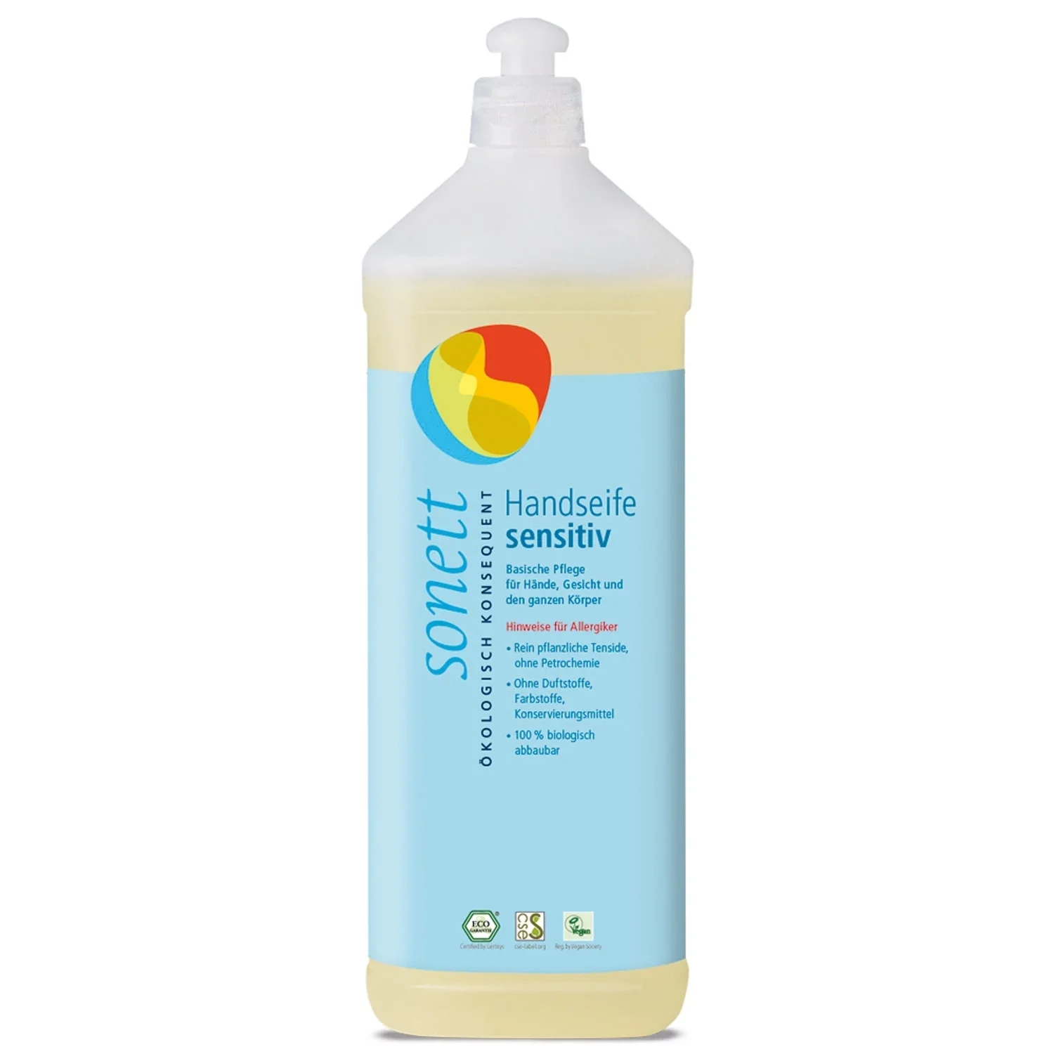 "Hand Soap Refill 1 Liter, Sensitive Hand Soap, Fragrance Free, Unscented, Natural image"