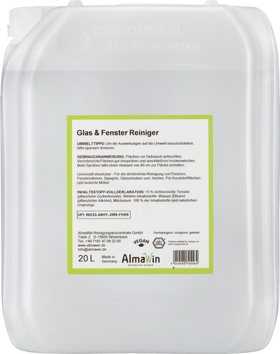 "Glass Cleaner 20 Liter, Window Cleaner, Eco Friendly Glass and Window Cleaner image"