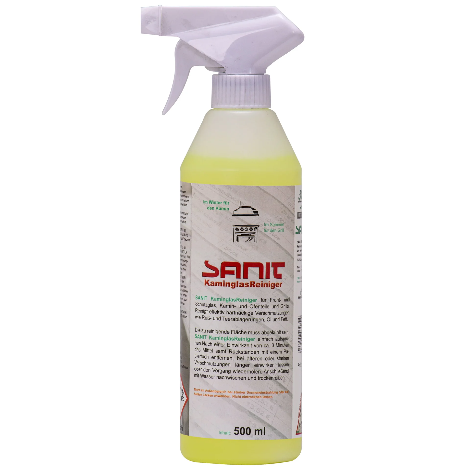 Fireplace Glass Cleaner 500 ml, Wood Stove Glass Cleaner, Fireplace Cleaner