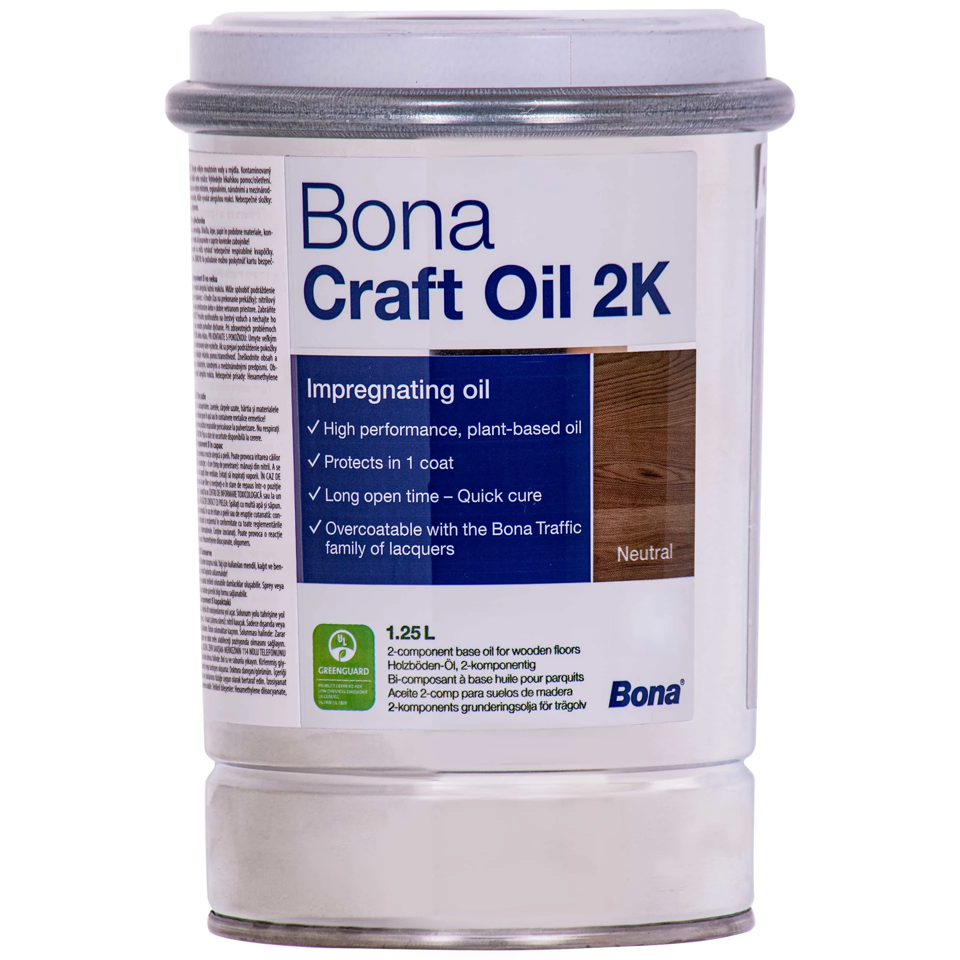 "Wood Oil, Floor Oil, 2K Wood Finish, Craft Oil, Neutral, 1.25 Liter image"