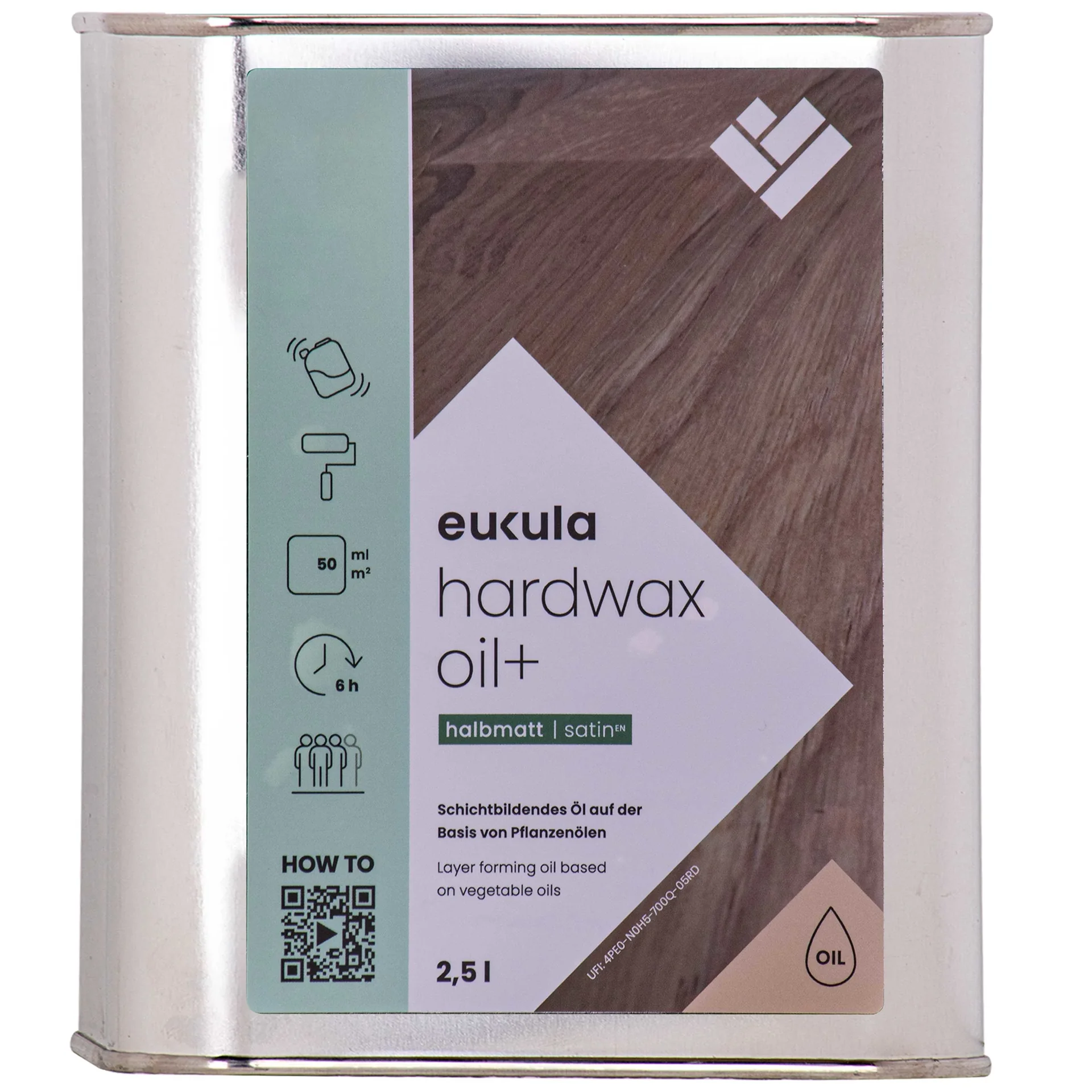 "Hard Wax Oil, Satin Wood Finish, 2.5 Liter image"