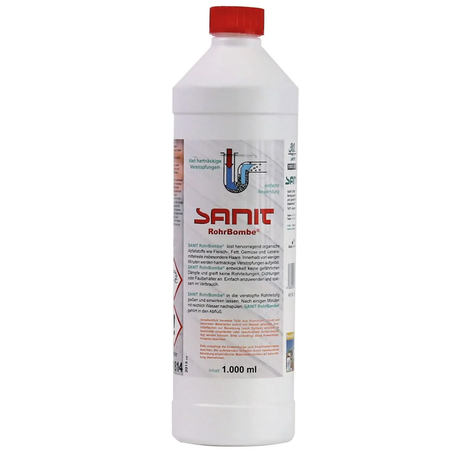 "Drain Cleaner, Liquid, 1 Liter, Pipe Cleaner, Clog Remover image"