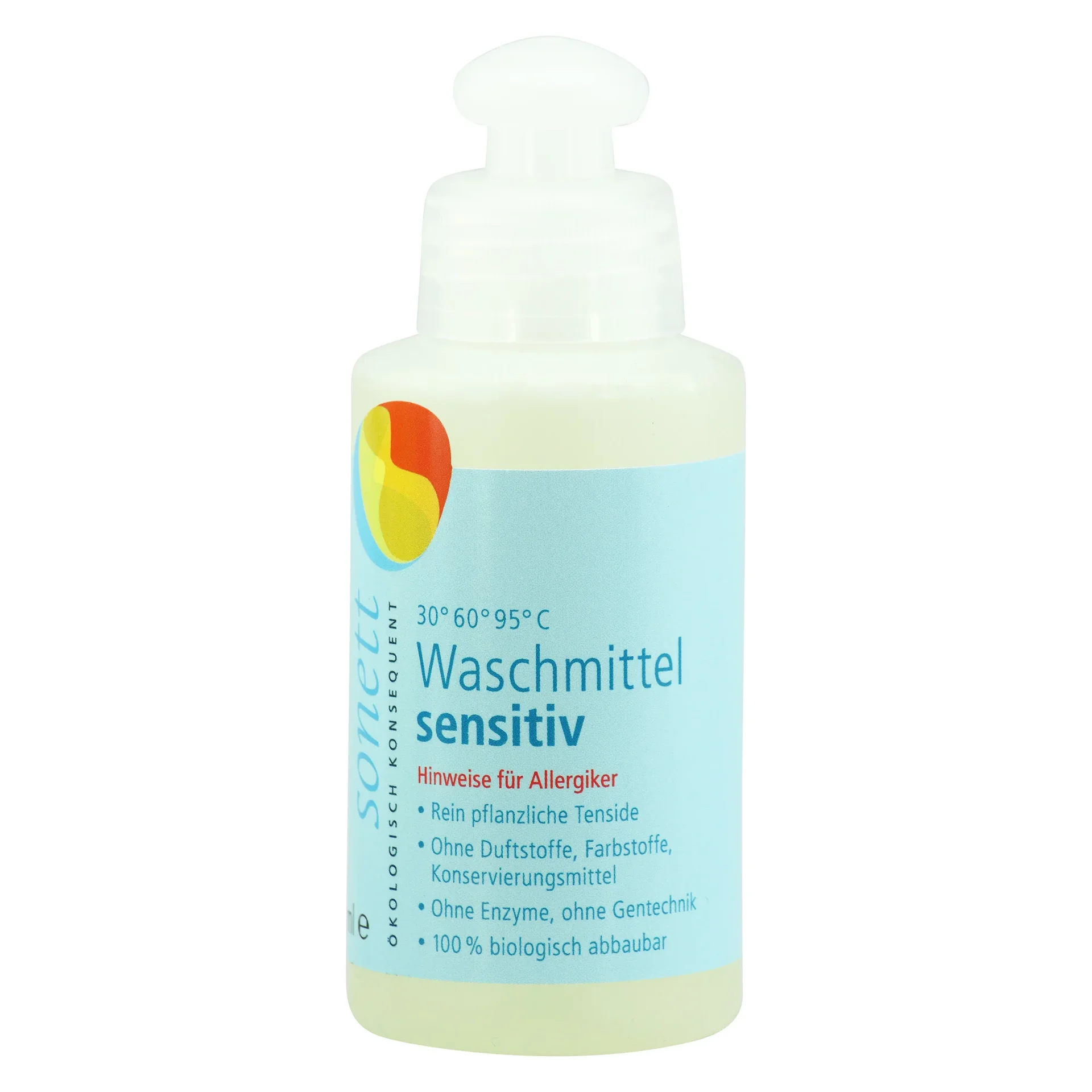 "Sensitive laundry detergent, liquid, 120 ml trial size, gentle laundry detergent image"