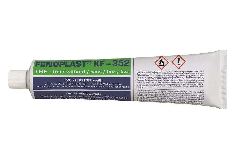 "PVC solvent cement, PVC welding adhesive, 180 g/200 ml, white PVC adhesive image"