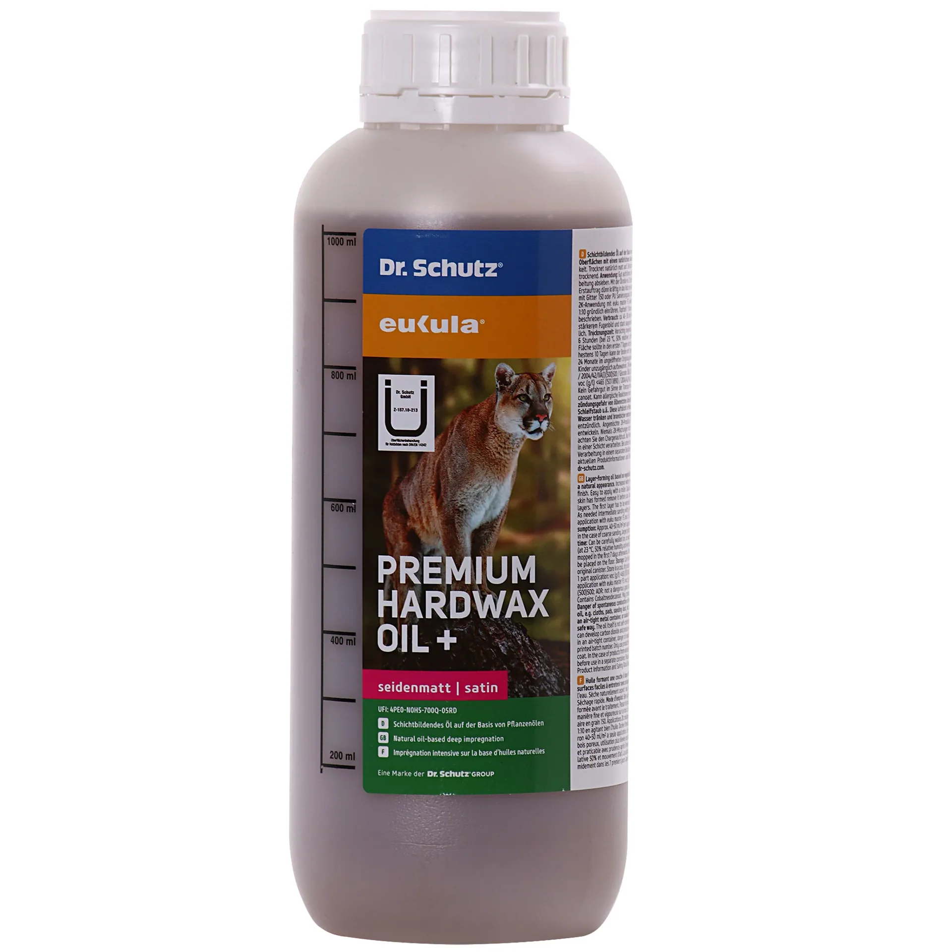 "Hard Wax Oil, Matte Wood Finish, 1 Liter, Wood Finish, Floor Finish, reicht für 10 m² image"