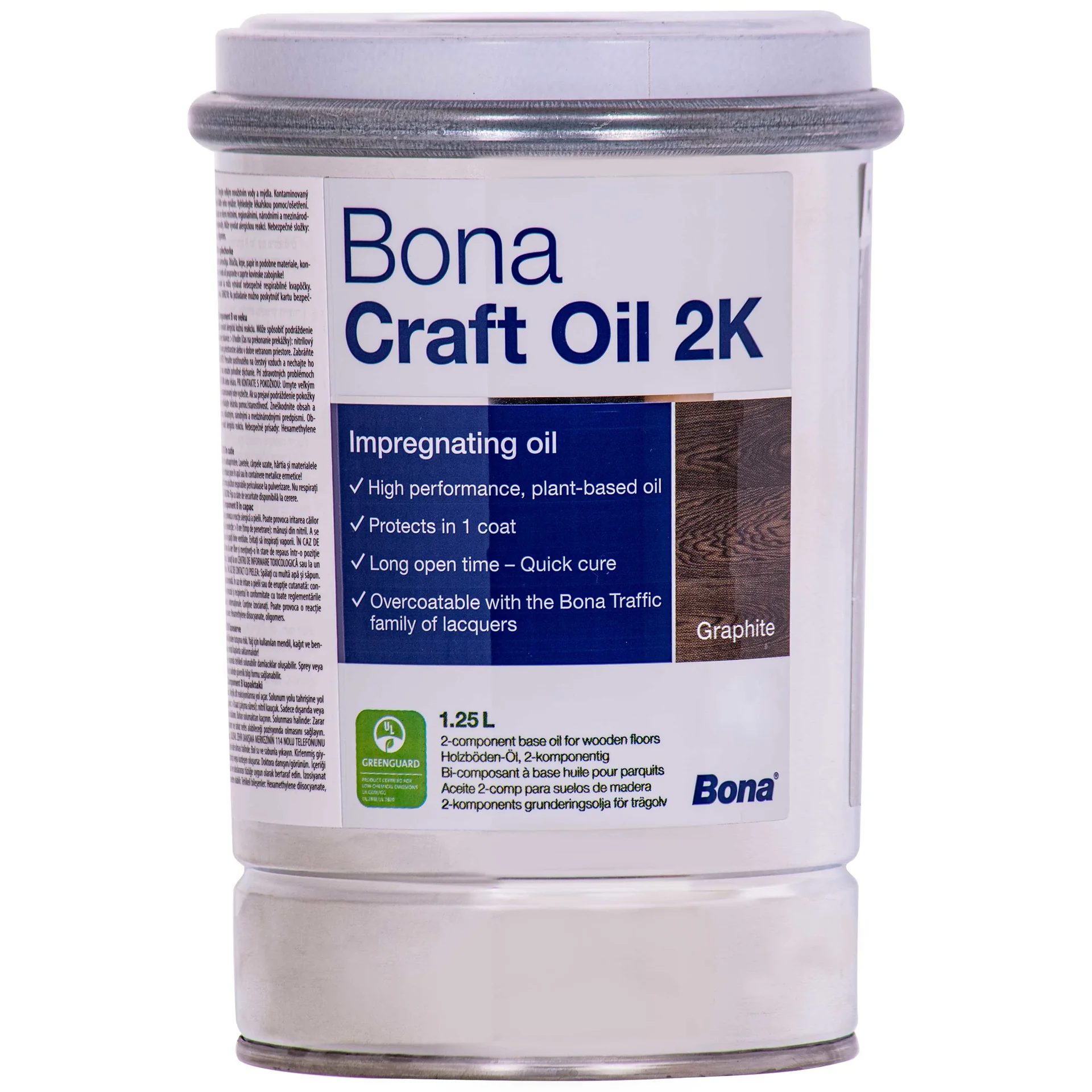 "Wood Finishing Oil, 2K Wood Oil, Graphite Wood Oil, 1,25 Liter, Black Wood Oil image"
