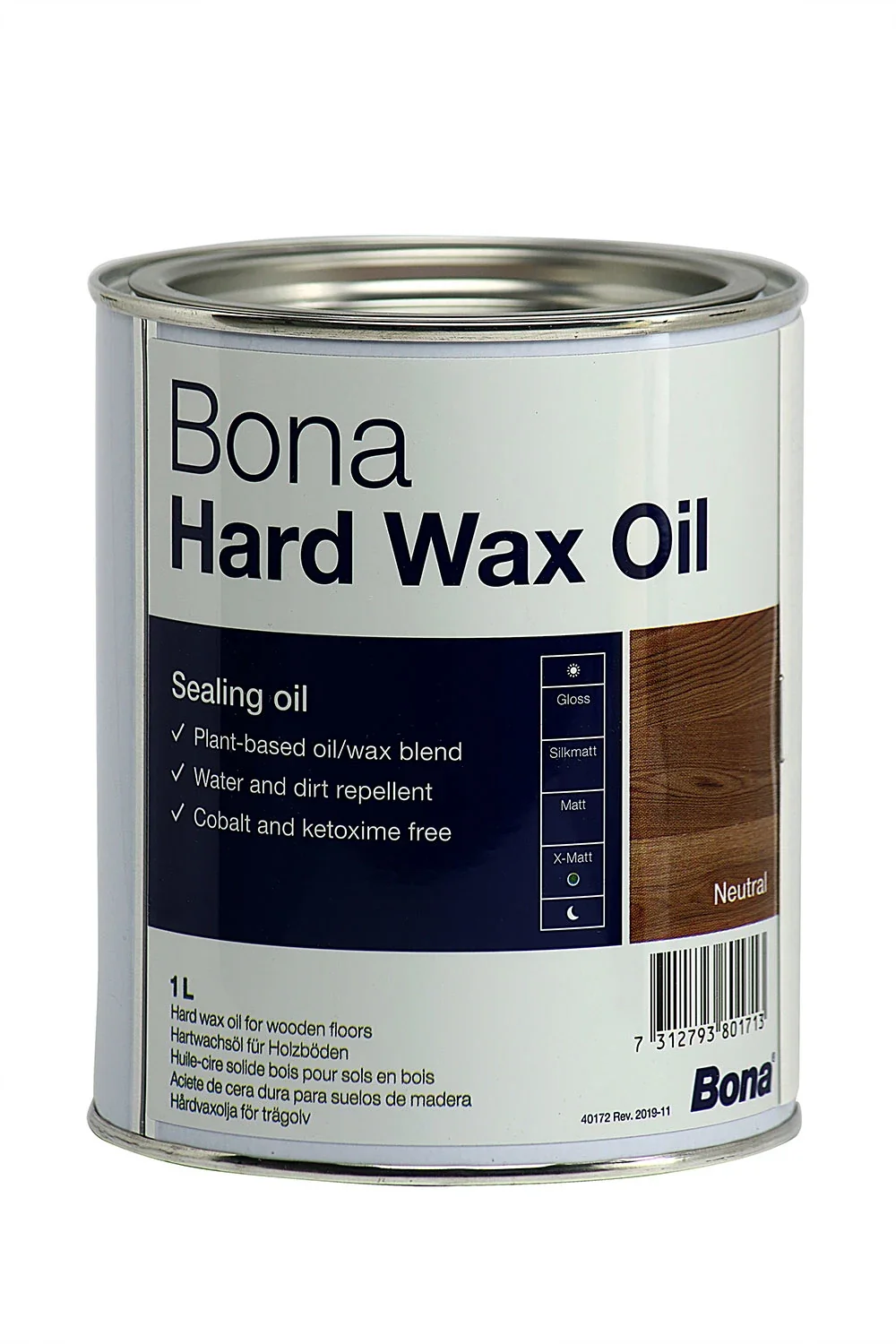 "Hardwax Oil 1 Liter, Matte Hardwax Oil, Wood Floor Oil, for Interior Wood Floors image"