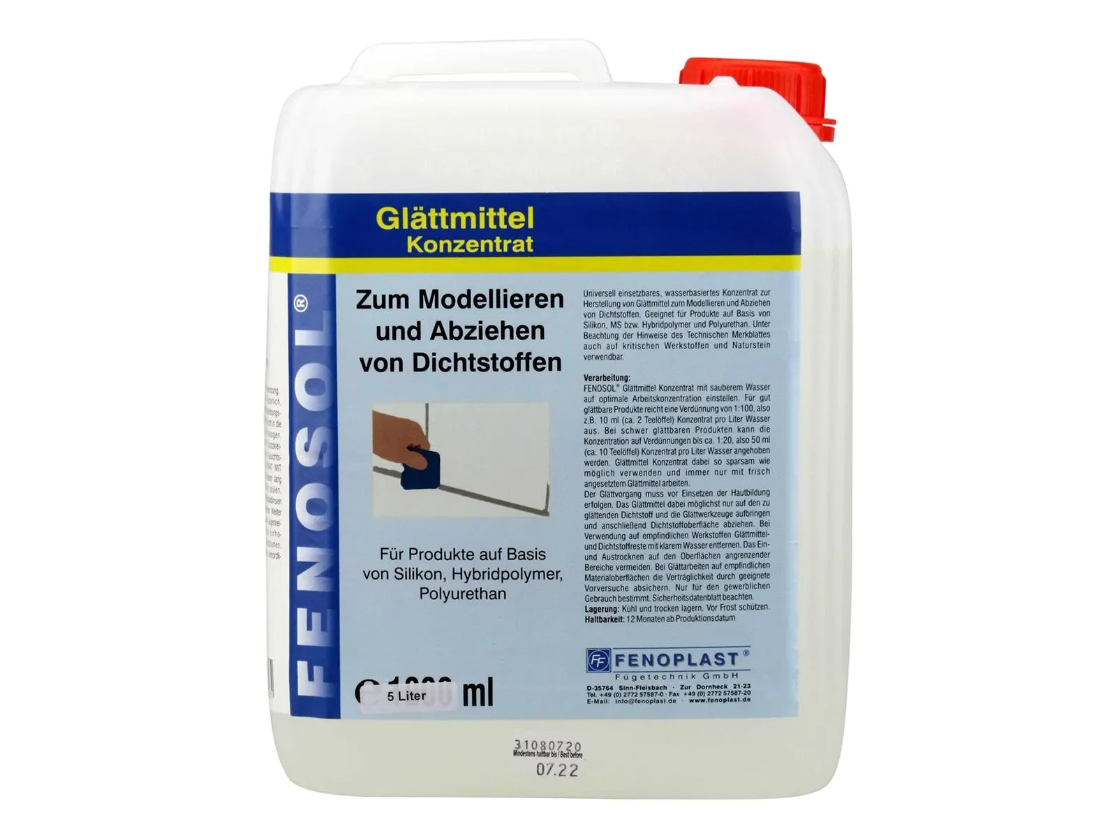 "Sealant smoothing agent, 5 Liter, sealant modeling liquid, sealant finishing tool image"